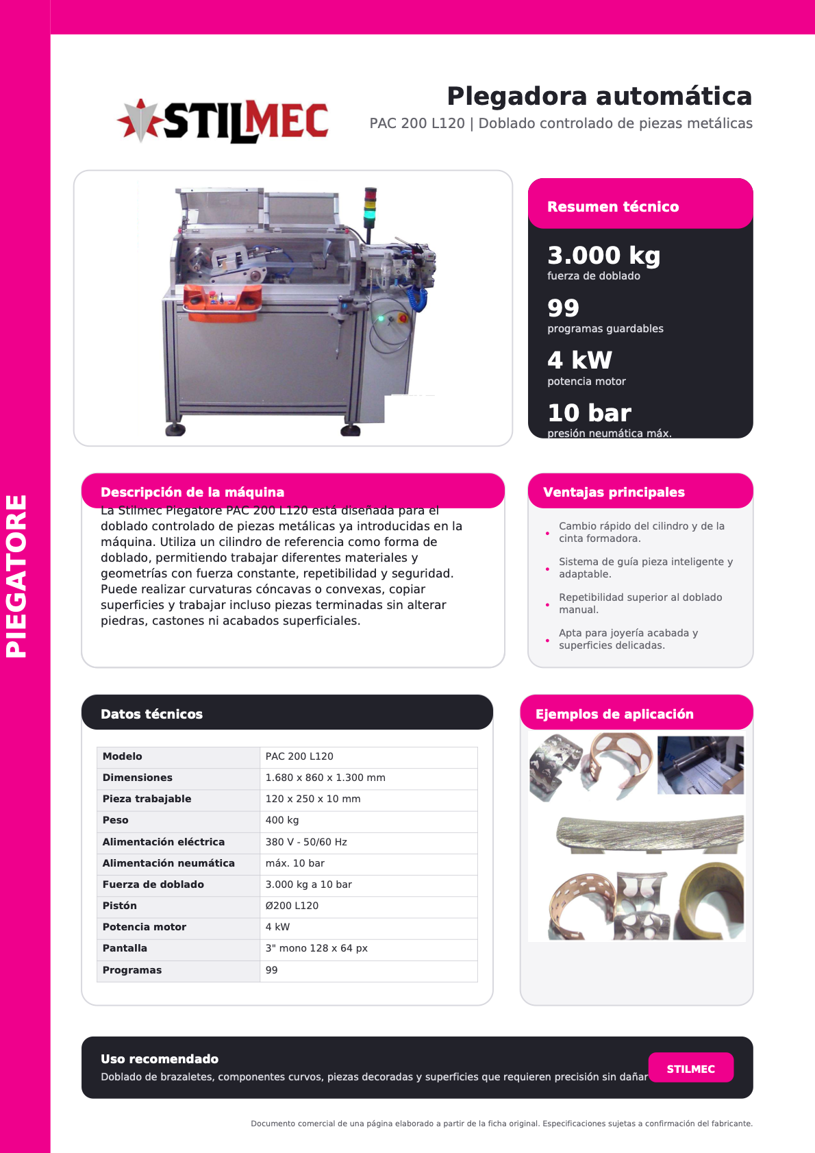 Ficha técnica PAC200